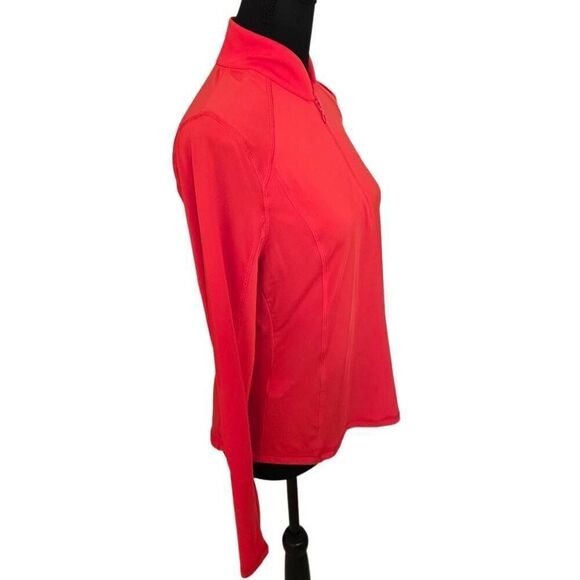 PGA Tour Womens Quarter Zip Long Sleeve Athletic Golf Shirt Top Coral Red Small - Picture 6 of 12